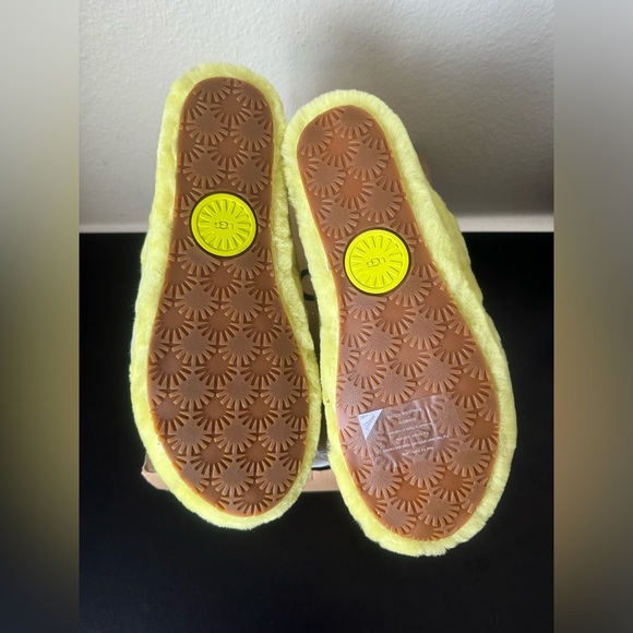 NIB UGG Women’s Fluff Yeah Slide Slipper Slingback Yellow and Gray Size 10 - Picture 13 of 15